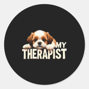 Lustiger Welpe Mein Therast Shih Tzu Hund  Runder Aufkleber