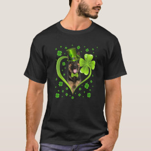 Lustiger Welpe Shamrock Deutscher Schäferhund Hund T-Shirt