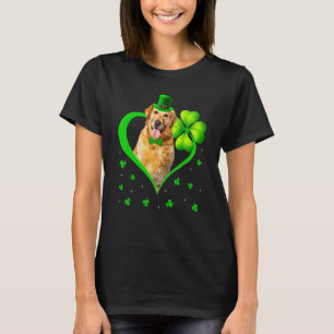 Lustiger Welpe Shamrock Golden Retriever Hund St.  T-Shirt