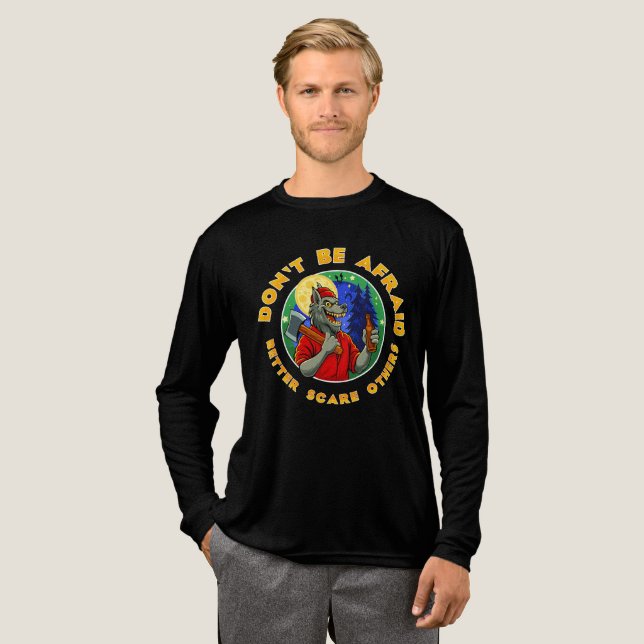 Lustiger Werwolf, Halloween-Motivbild Tri-Blend Shirt (Volle Vorderseite)
