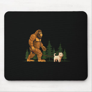 Lustiger West Highland White Terrier Westie Bigfoo Mousepad
