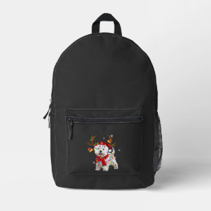 Lustiger Westie-Weihnachts-T-Shirt-Rentier-Weihnac Bedruckter Rucksack