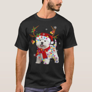 Lustiger Westie-Weihnachts-Tee-Rentier-Weihnachtsl T-Shirt