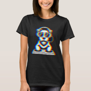 Lustiger Wheaten Terrier DJ Glitch Rave EDM Musik T-Shirt