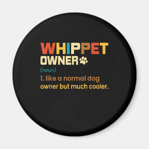 Lustiger Whippet Vintage Retro Hund Mama Papa Gesc Magnet