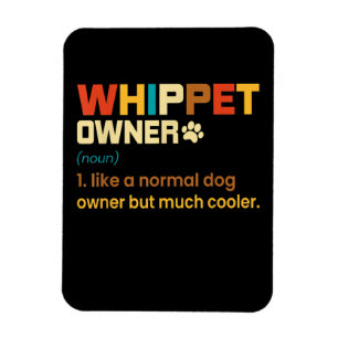 Lustiger Whippet Vintage Retro Hund Mama Papa Gesc Magnet