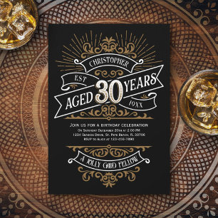 Lustiger Whiskey-30. Geburtstag für Männer Einladung