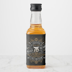 Lustiger Whiskey-75. Geburtstag für Männer Alkoholflaschenetikett