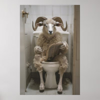 Lustiger Widder-Toiletten-Druck Bighorn-Schaf-Wand