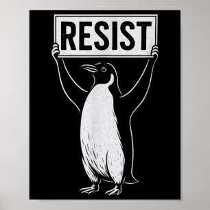 Lustiger Widerstand Pinguin Aktivismus Grafikdesig Poster