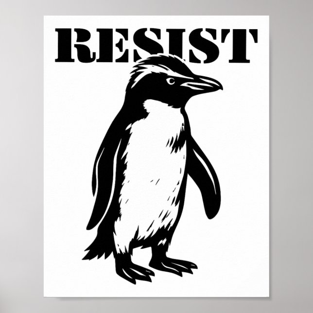 Lustiger Widerstand Pinguin Protest gegen Zölle  Poster (Vorne)