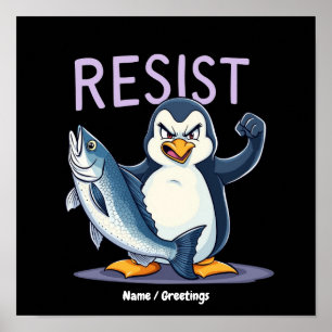 Lustiger Widerstand Pinguin Protest gegen Zölle Poster