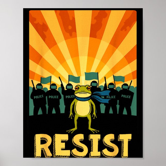 Lustiger Widerstand Portland Frosch Protest  Poster (Vorne)