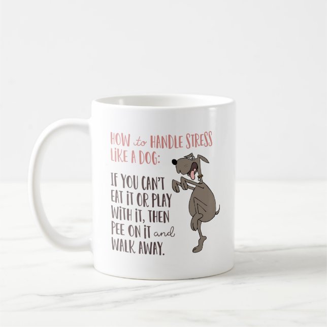 Lustiger "wie man Druck wie Hunde" Cartoon Kaffeetasse (Links)