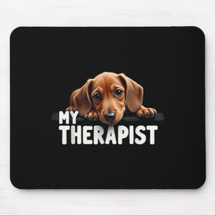 Lustiger Wiener Welpe Mein Therapeut Dachshund Hun Mousepad
