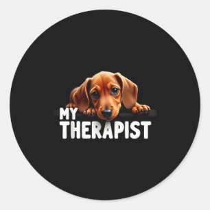 Lustiger Wiener Welpe Mein Therast Dachshund Hund Runder Aufkleber