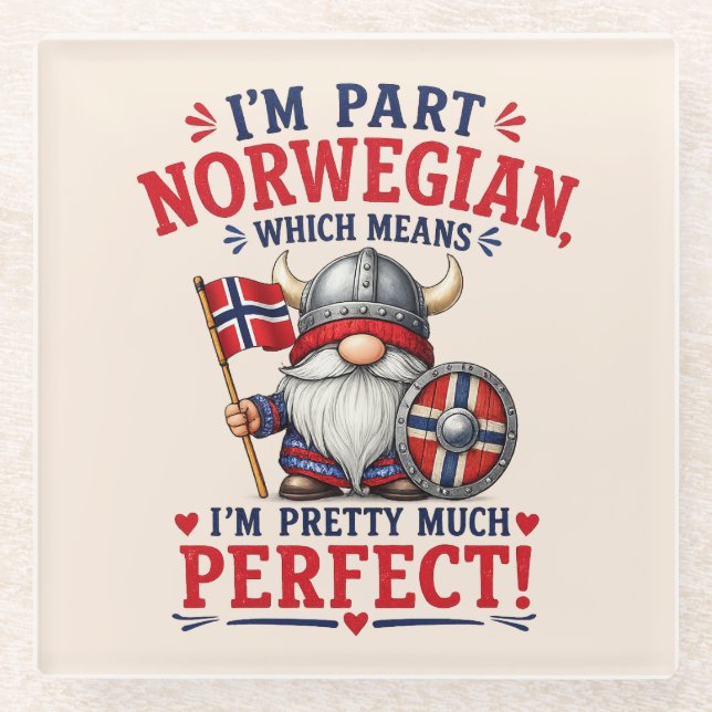 Lustiger Wikinger/Norwegischer Gnom, "Ich bin teil Glasuntersetzer (Vorderseite)
