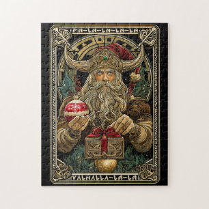 Lustiger Wikinger Weihnachtsmann Valhalla Weihnach Puzzle