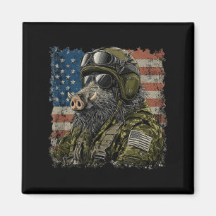 Lustiger wilder Eber Soldat für Militärfans Magnet