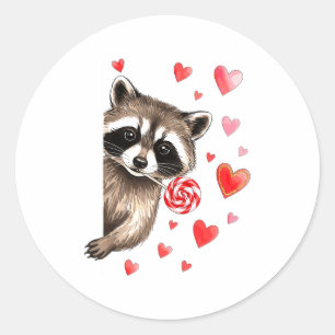 Lustiger Wilder Waschbär Valentinstag Sarkastische Runder Aufkleber