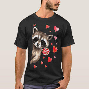 Lustiger Wilder Waschbär Valentinstag Sarkastische T-Shirt