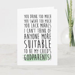 lustiger Wille sind Sie meine Godparentskarte Einladung