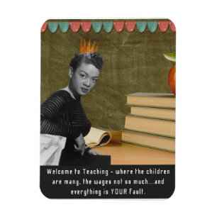 Lustiger Willkommenslehrer Vintage Schwarze Frau   Magnet
