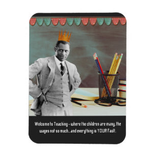 Lustiger Willkommenslehrer Vintage Schwarzer Mann Magnet
