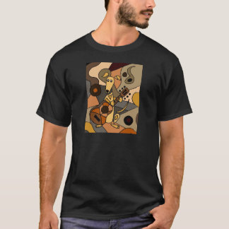 Lustiger Windhund-Hund, der die Gitarre abstrakt T-Shirt