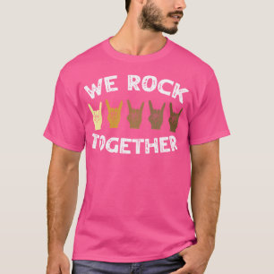 Lustiger Wir Rocken Zusammen Rocker Skelett Hand T-Shirt