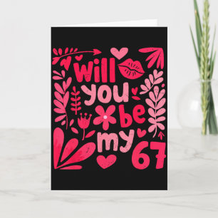 Lustiger Wirst du mein 67 Valentinstag Boho Floral Karte