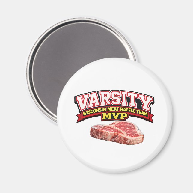 Lustiger Wisconsin-Fleisch-Verlosung Varsity-Team- Magnet (Vorderseite/Rückseite)