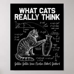 Lustiger Wissenschaftskatze Physiklehrer Was Katze Poster