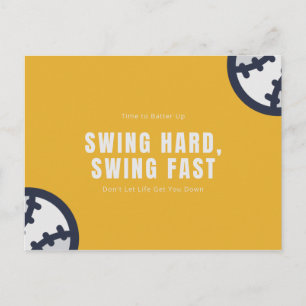 Lustiger Witz Gelber Baseball Postkarte