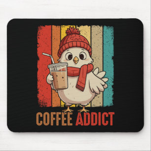 Lustiger Witz Kaffee Liebhaber Huhn Trinkt Kaffee Mousepad