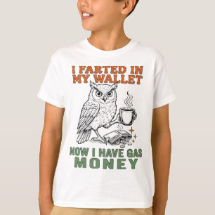 Lustiger Witz über Geld für Benzin für Kaffeetrink T-Shirt