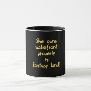 Lustiger Witz über Wassergrundstücke Tasse