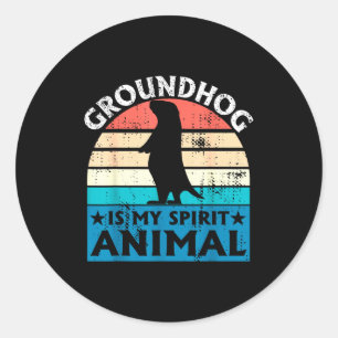Lustiger Woodchuck Groundhog Day Ground Hog Ist Me Runder Aufkleber