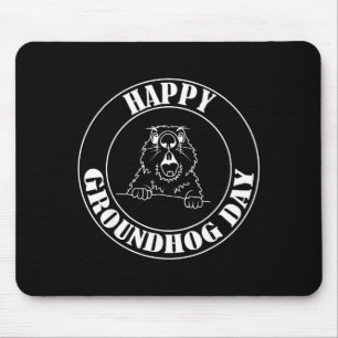 Lustiger Woodchuck schreit Frohen Murmeltiertag  Mousepad