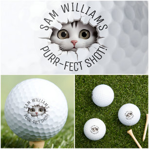 Lustiger Wortwitz & Name, Süße Katze, Für Ihn, Sie Golfball