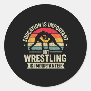 Lustiger Wrestling-Bildungs-Witz für Wrestler Männ Runder Aufkleber