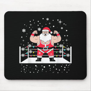 Lustiger Wrestling-Weihnachtsmann-Xmas-Lichter-Wre Mousepad