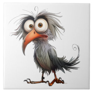 Lustiger wunderlicher Vogel Fliese