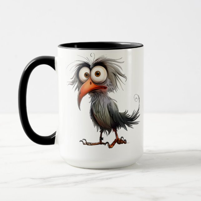 Lustiger wunderlicher Vogel Tasse (Links)