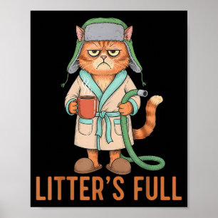 Lustiger Wurf Vollkatzen-Parodie Süße Katzenliebha Poster