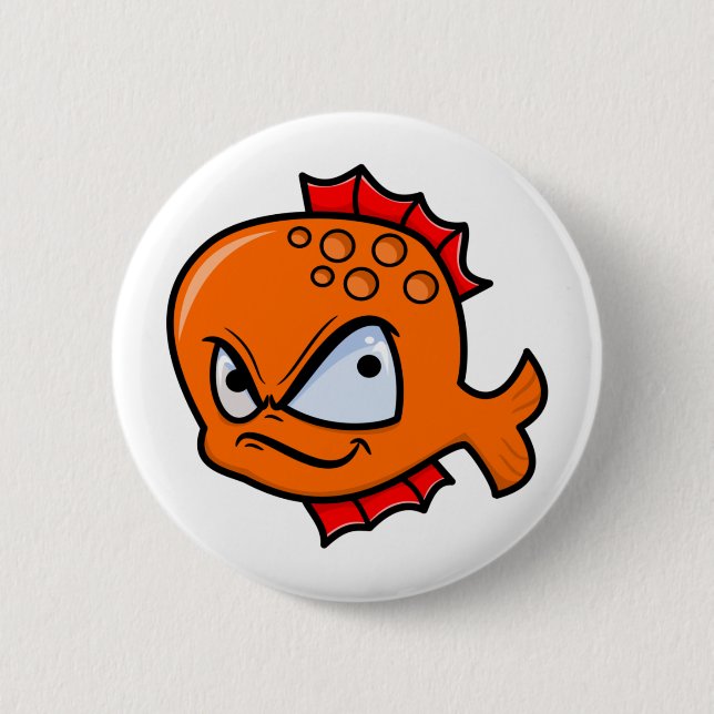 Lustiger wütender Goldfisch Button (Vorderseite)
