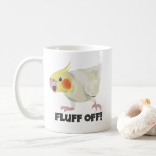 Lustiger wütender Lutino Nymphensittich Fluff Off  Kaffeetasse
