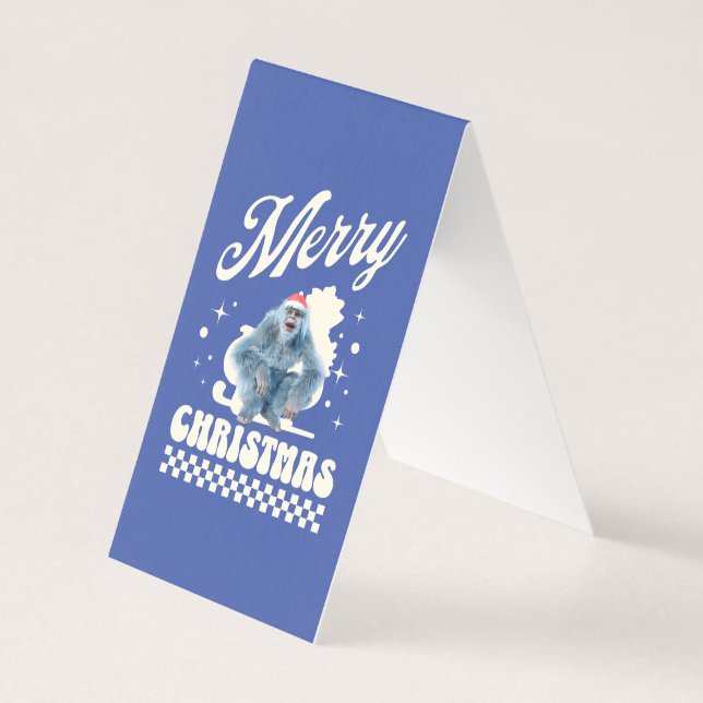 Lustiger Yeti - Frohe Weihnachten (Vorderseite)