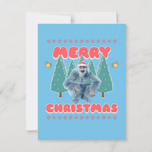 Lustiger Yeti - Frohe Weihnachten Postkarte