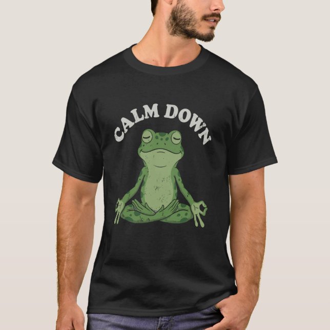 Lustiger Yoga Frosch T-Shirt (Vorderseite)